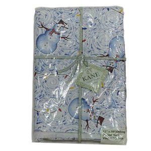 Snowman Christmas Vinyl Tablecloth Flannel Back 52